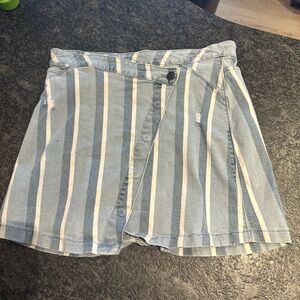 KUT from the Kloth striped denim mini skirt. Women’s 12